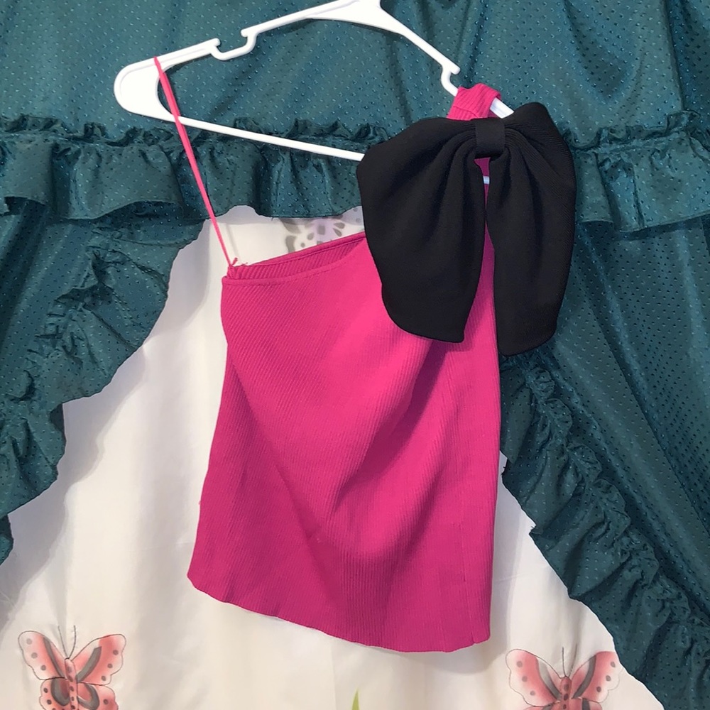 Zara Ribbed Bow Top